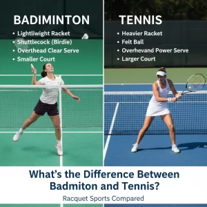 difference between badminton and tennis